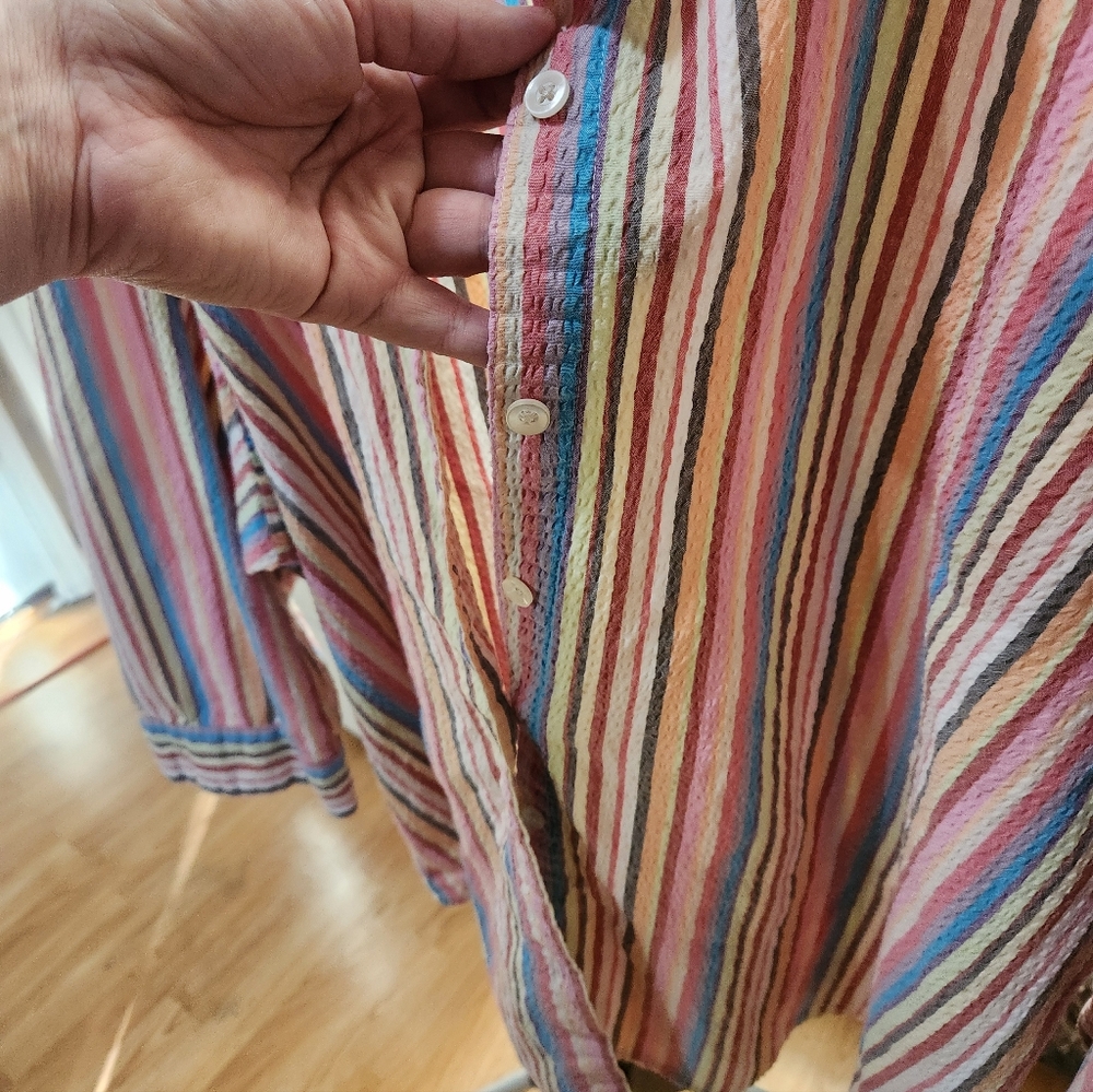 Denim&Co Vibrant Striped Blouse Size 2x - Picture 6 of 7